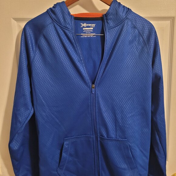 Xersion Young Men XXL 18/20 Water Repellent Blue Zippered Hoodie - Picture 1 of 4